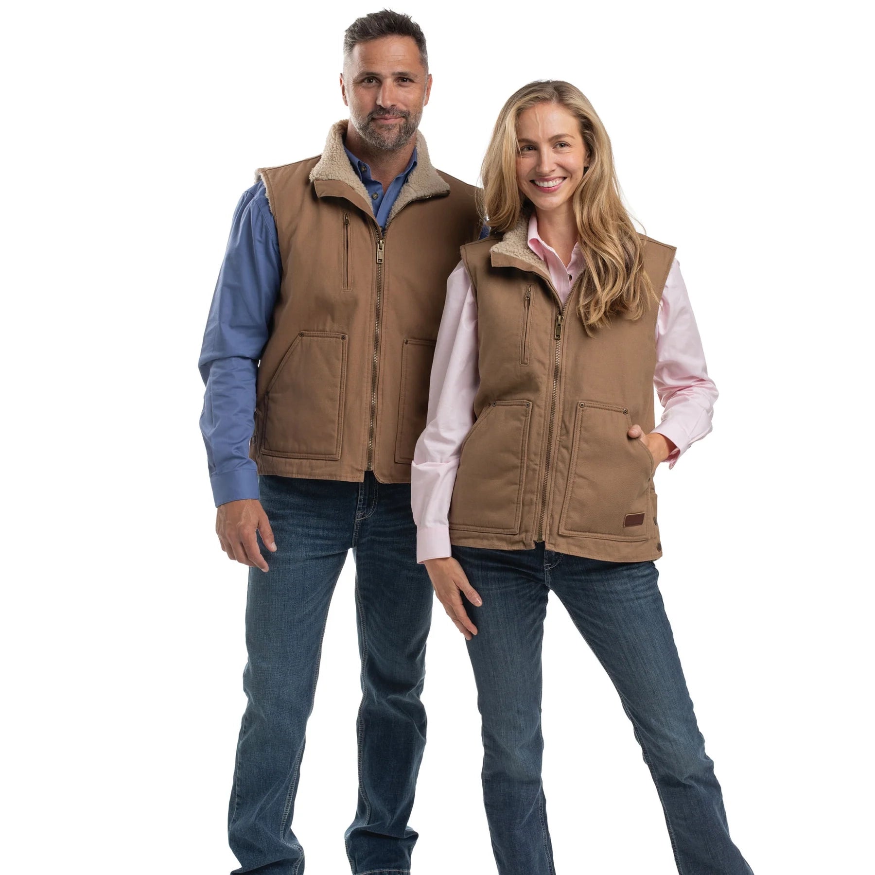 Just Country Unisex Diamantina Sherpa Vest (MWOV2100) Khaki