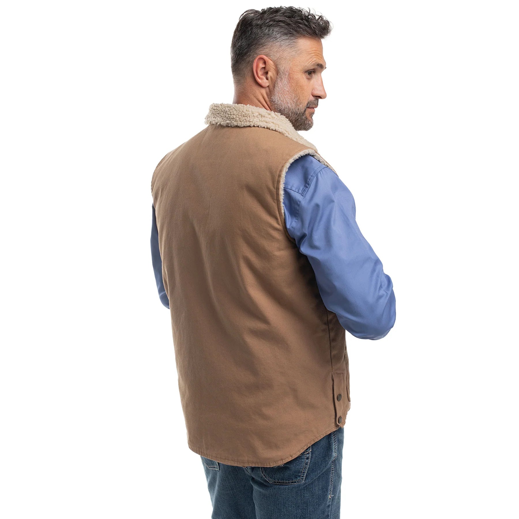 Just Country Unisex Diamantina Sherpa Vest (MWOV2100) Khaki