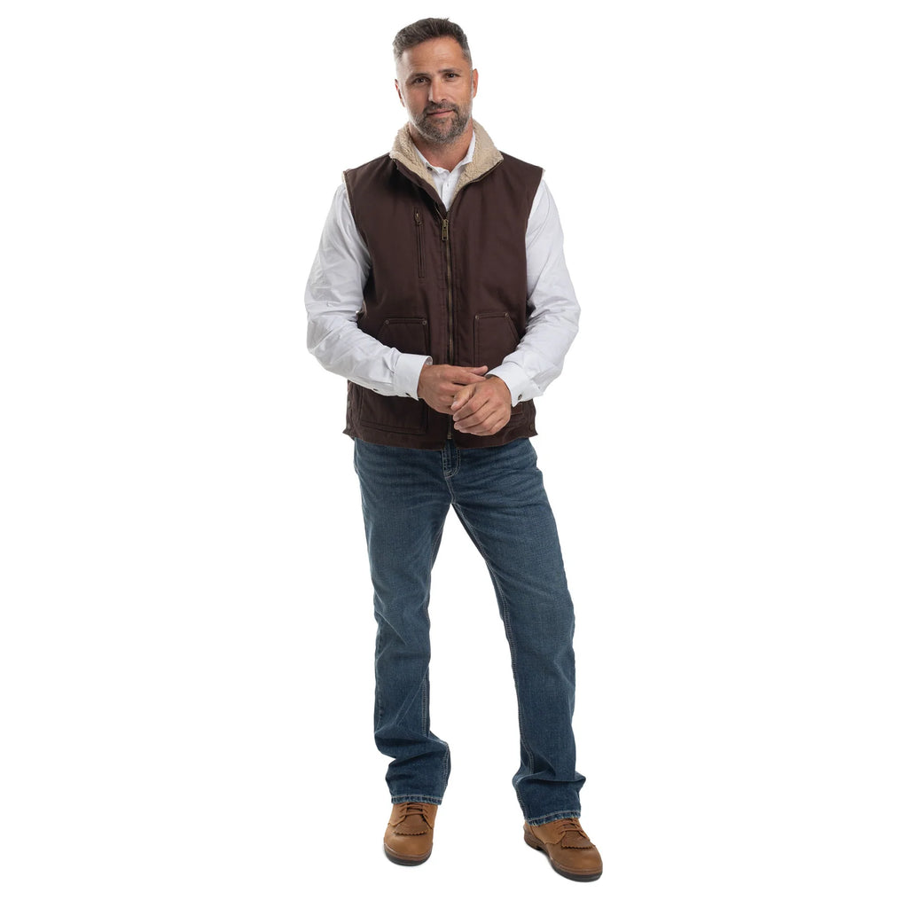 Just Country Unisex Diamantina Sherpa Vest (MWOV2101) Chocolate