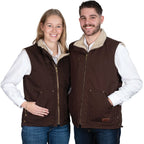 Just Country Unisex Diamantina Sherpa Vest (MWOV2101) Chocolate