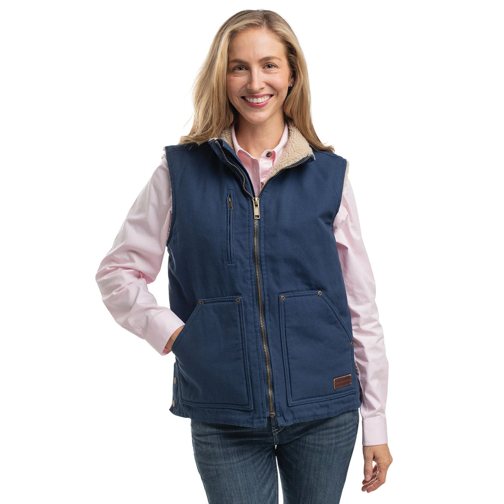Just Country Unisex Diamantina Sherpa Vest (MWOV2302) Navy