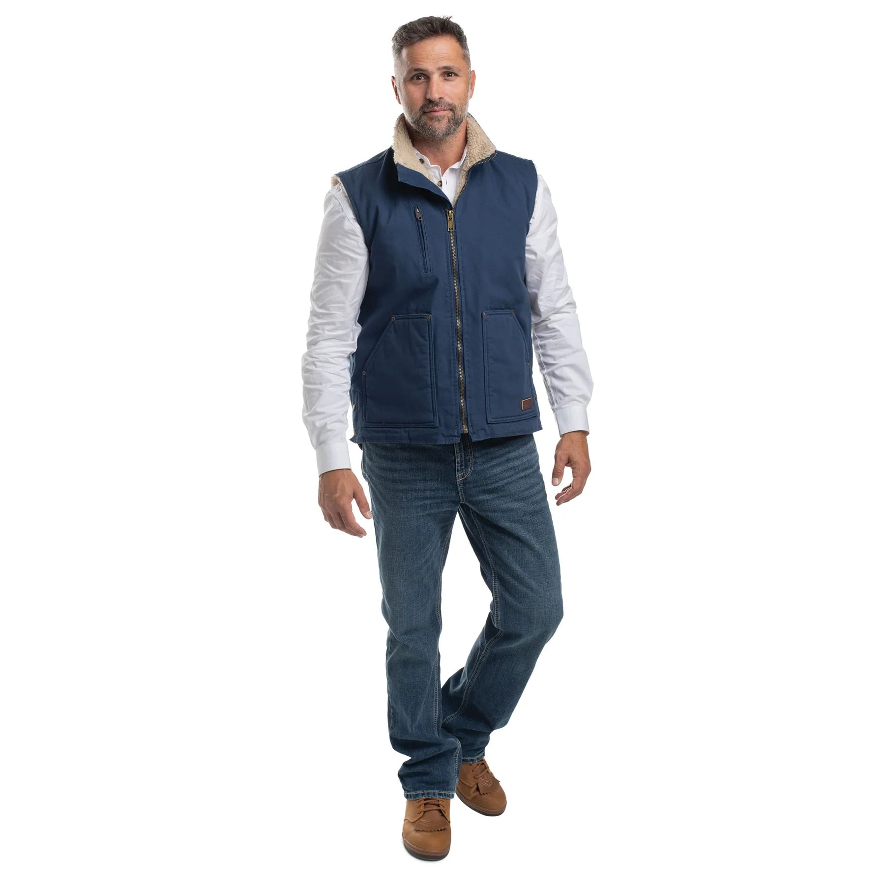 Just Country Unisex Diamantina Sherpa Vest (MWOV2302) Navy