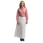 Just Country Womens Abbey Frills Full Button L/S Print Shirt (WWLS2660) Rosewater & White Mini Spots