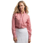 Just Country Womens Abbey Frills Full Button L/S Print Shirt (WWLS2660) Rosewater & White Mini Spots