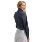 Just Country Womens Abbey Frills Full Button L/S Print Shirt (WWLS2659) Navy & White Mini Spots