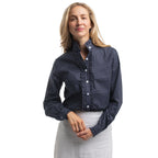 Just Country Womens Abbey Frills Full Button L/S Print Shirt (WWLS2659) Navy & White Mini Spots