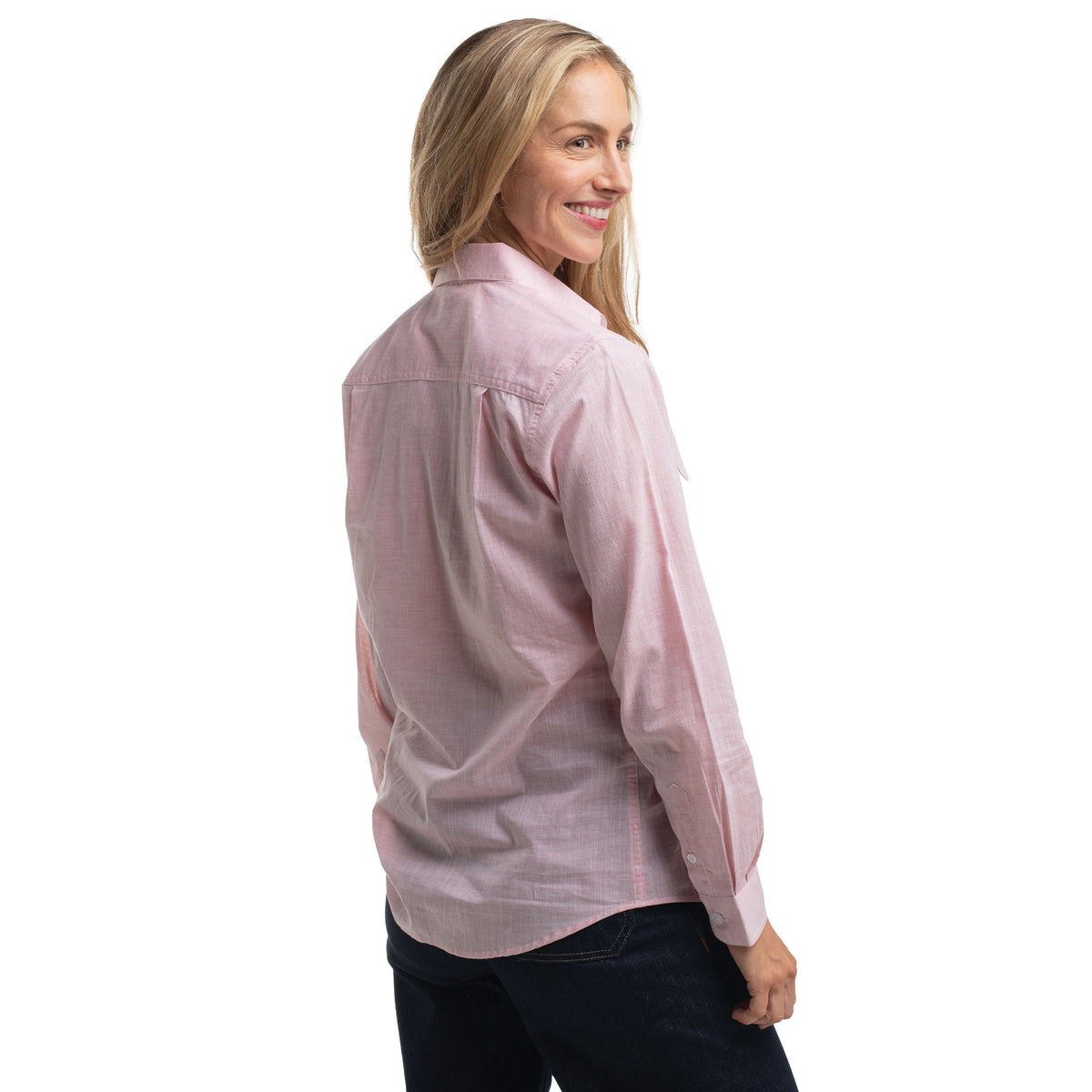 Just Country Womens Abbey Full Button L/S Print Shirt (WWLS2662) Powder Pink