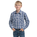 Just Country Boys Brayden Half Button L/S Print Shirt (BWLS2668) Royal Blue/White Plaid