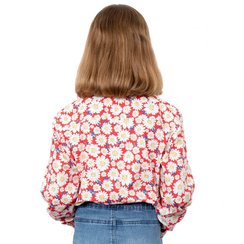 Just Country Girls Harper Half Button Shirt (GWLS2215) Raspberry [SD]