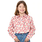 Just Country Girls Harper Half Button Shirt (GWLS2215) Raspberry [SD]