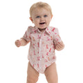 Just Country Infants Frankie Full Button S/S Jumpsuit (IWSS2644) Baby Pink Boots