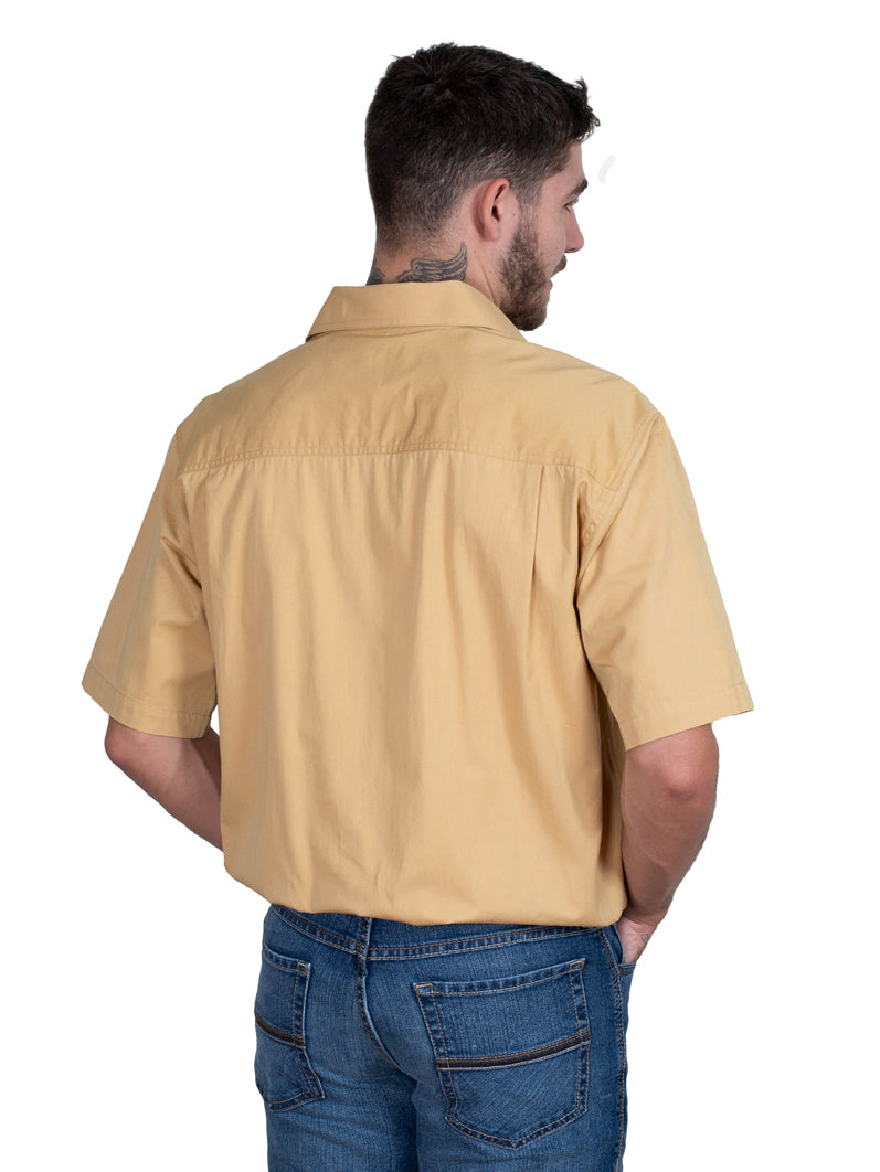 Just Country Mens Adam S/S Half Button Work Shirt (10104SAN) Sand [SD]