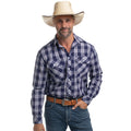 Just Country Mens Austin Full Button L/S Print Shirt (MWLS2667)  Navy/White Plaid