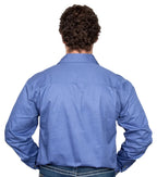 Just Country Mens Cameron Half Button Work Shirt (10101) Blue