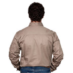 Just Country Mens Cameron Half Button Work Shirt (10101) Brown