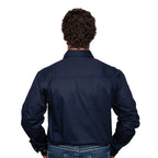 Just Country Mens Cameron Half Button Work Shirt (10101) Navy