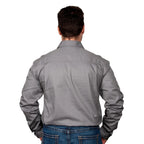 Just Country Mens Cameron Half Button Work Shirt (10101) Steel Grey