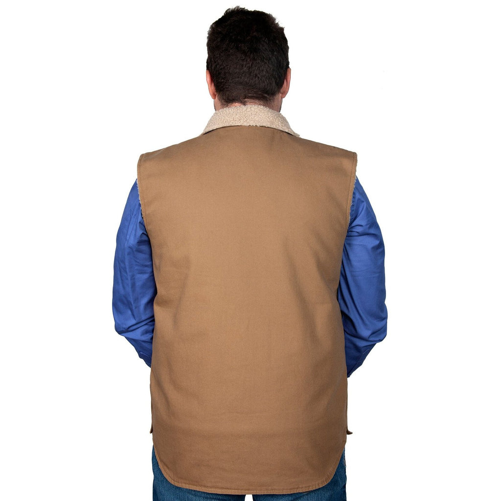 Just Country Mens Diamantina Sherpa Vest (MWOV2100) Khaki