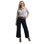 Just Country Womens Abbey Full Button L/S Print Shirt (WWLS2650) Latte