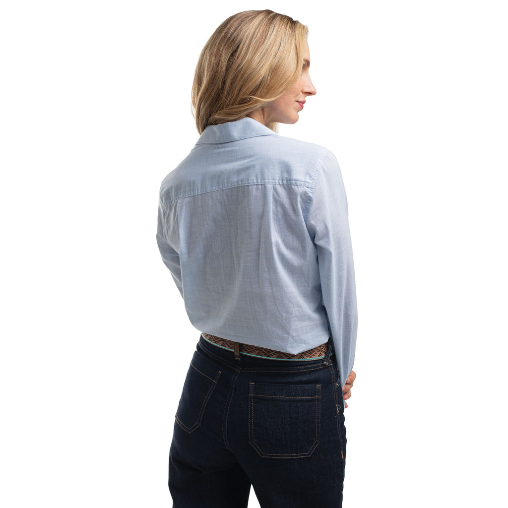 Just Country Womens Abbey Full Button L/S Print Shirt (WWLS2651) Powder Blue