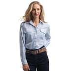 Just Country Womens Abbey Full Button L/S Print Shirt (WWLS2651) Powder Blue