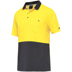 KingGee Hi Vis Workcool Hyperfreeze Spliced S/S Polo (K54205) Yellow/Navy XL [GD]