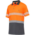 KingGee Hi Vis Workcool Hyperfreeze Spliced Taped S/S Polo (K54215) Orange/Navy M [GD]