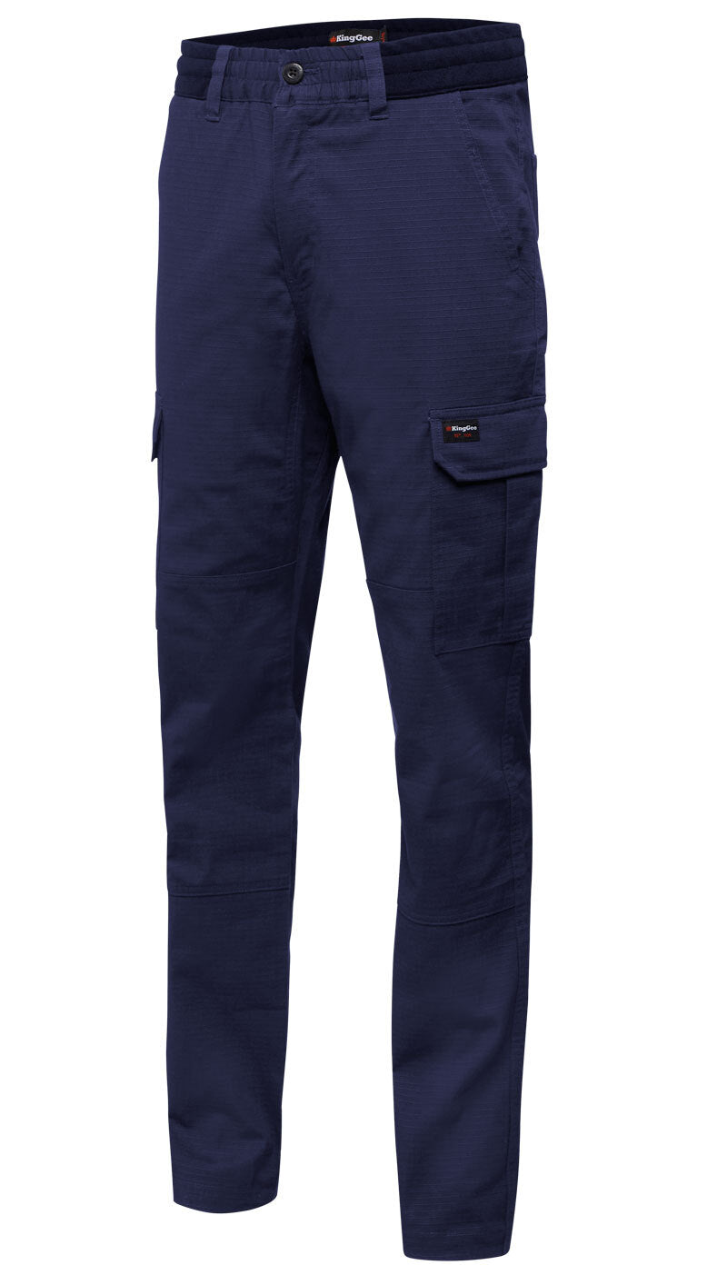 KingGee Rib Waist Pants (K13005) Navy 107R [AD]