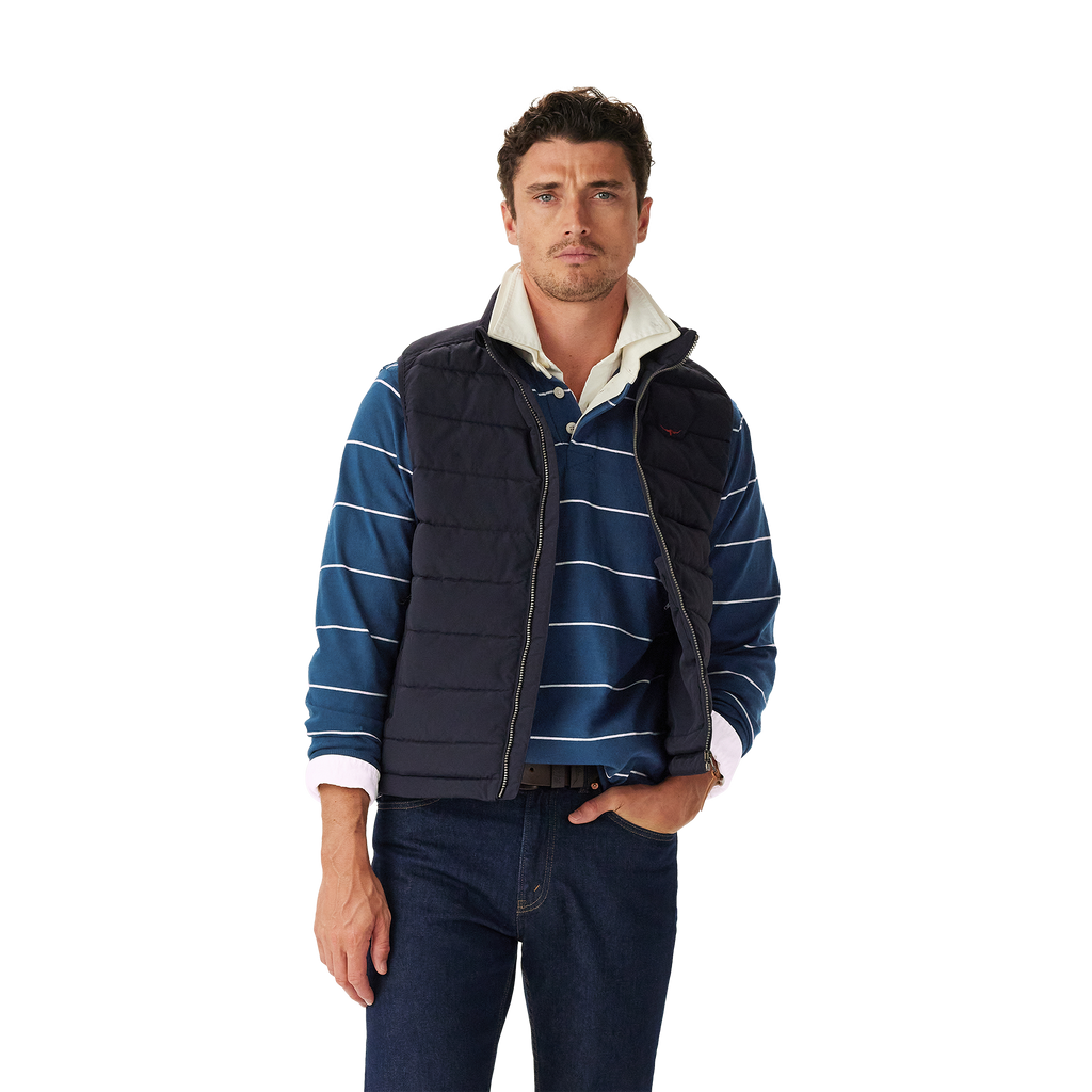 R.M.Williams Mens Albany Stripe Rugby (KR200RJ17) Vintage Blue