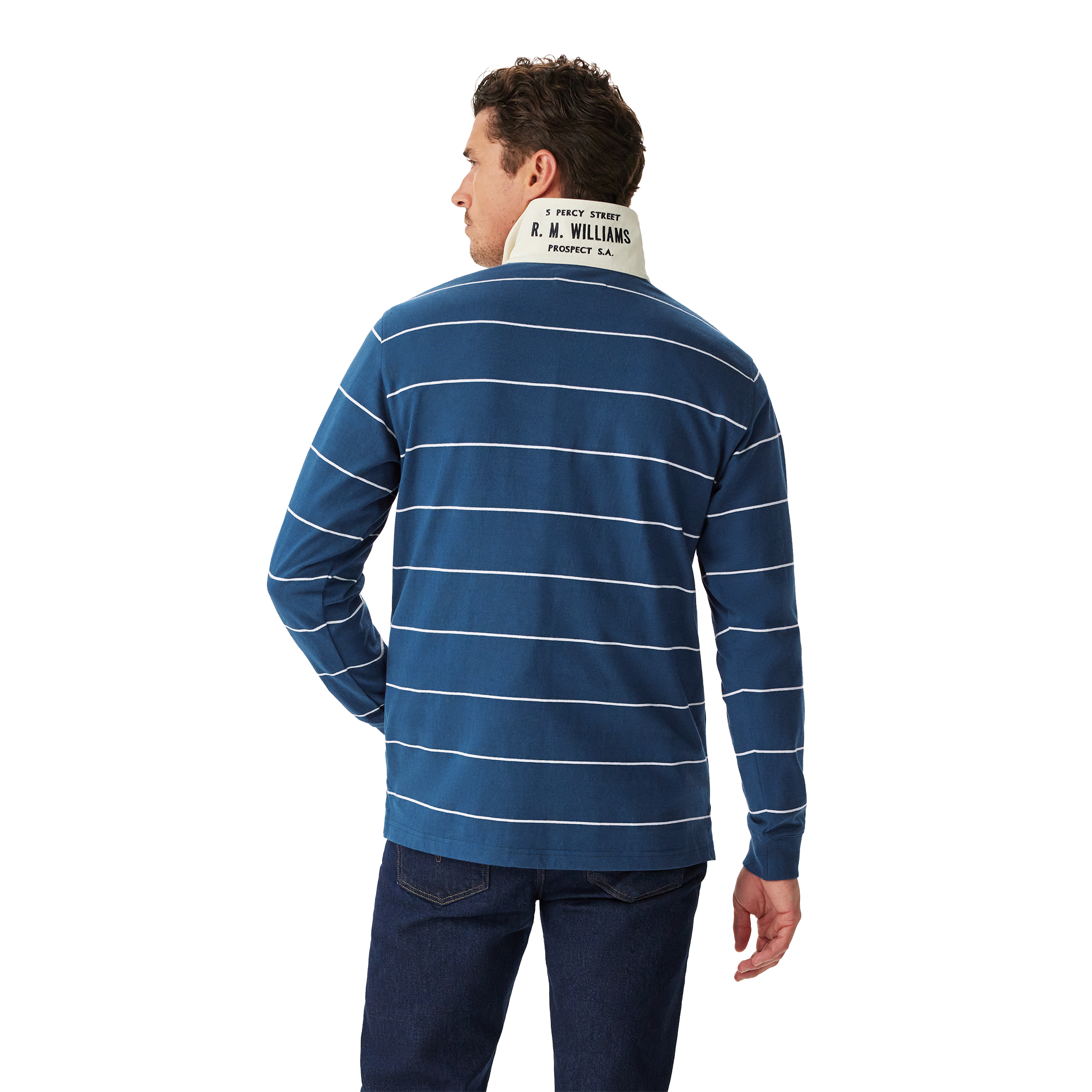 R.M.Williams Mens Albany Stripe Rugby (KR200RJ17) Vintage Blue