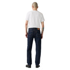 Levi's 501 Original Straight Fit Jeans (00501-0115) Rinse Full Length Back White Tee Tucked