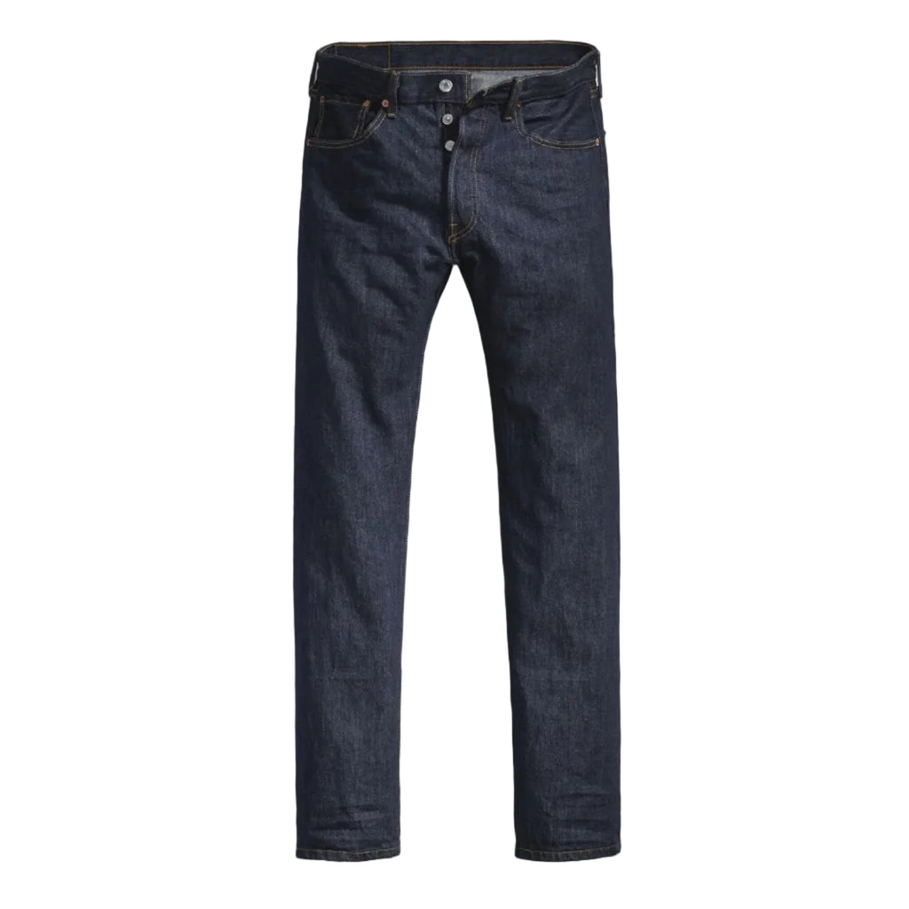 Levi's 501 Original Straight Fit Jeans (00501-0115) Rinse Full Length Flat Lay Front