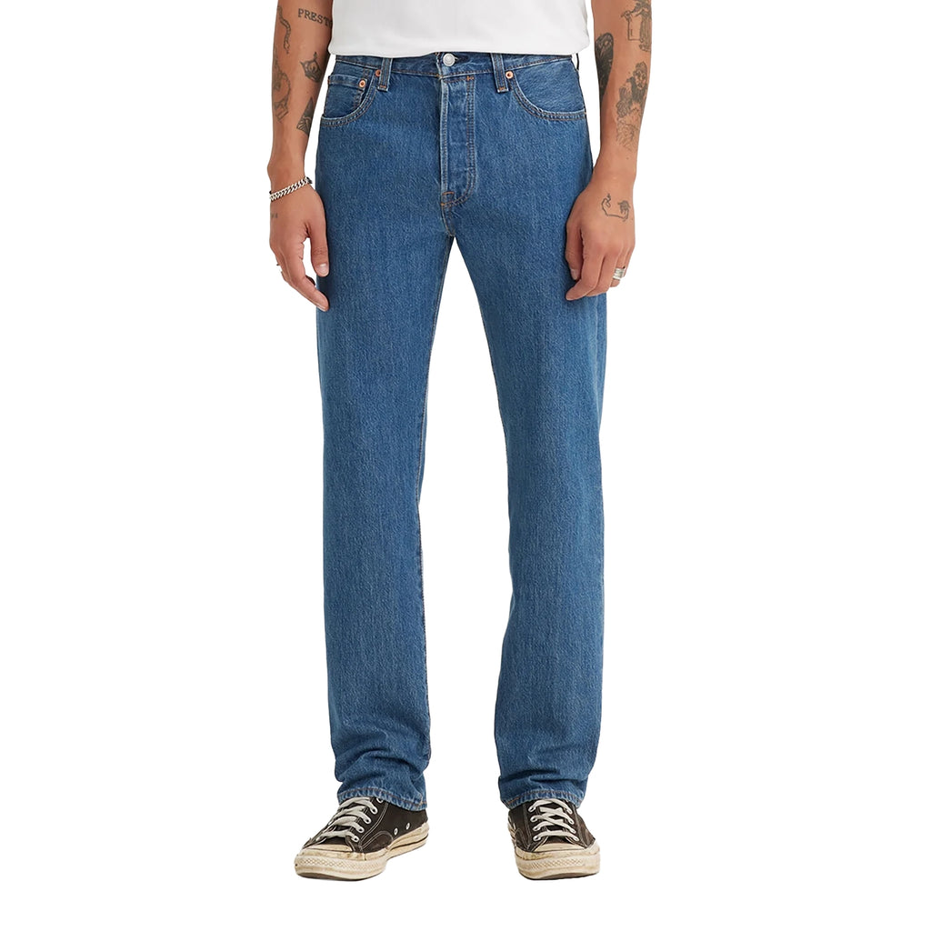 Levi's Men's 501 Original Straight Fit Jeans (00501-0193) Medium Stonewash Front