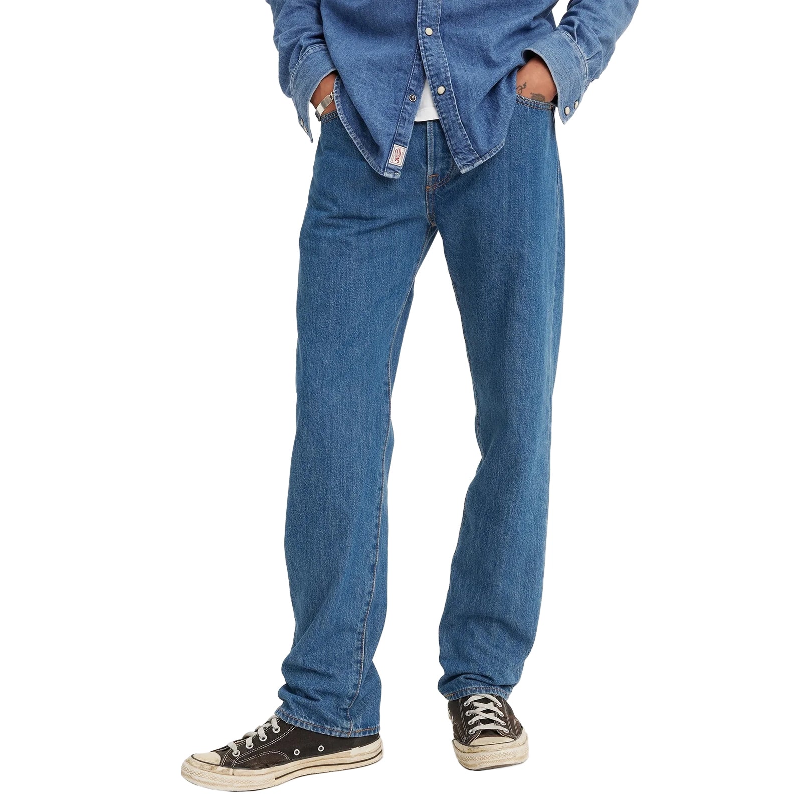 Levi's Men's 501 Original Straight Fit Jeans (00501-0193) Medium Stonewash Front