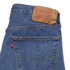 Levi's Men's 501 Original Straight Fit Jeans (00501-0193) Medium Stonewash Flat Lay Waist