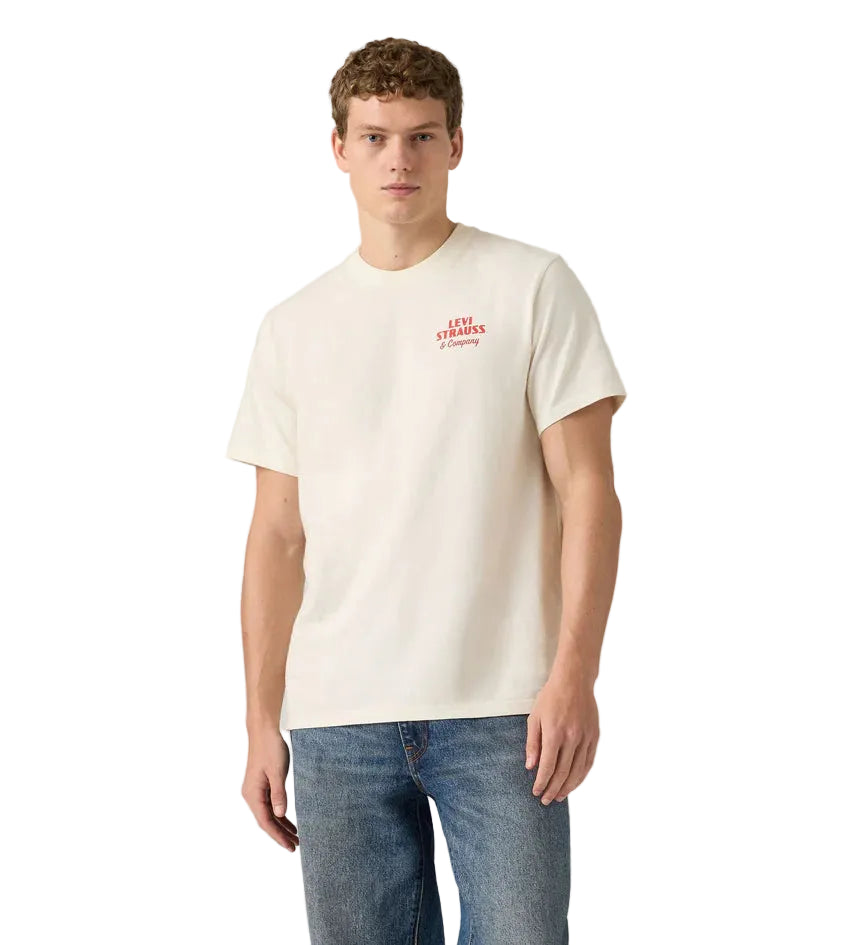 Levi's Mens Graphic S/S Tee (16143-2372) Archival Overalls 2 Egret