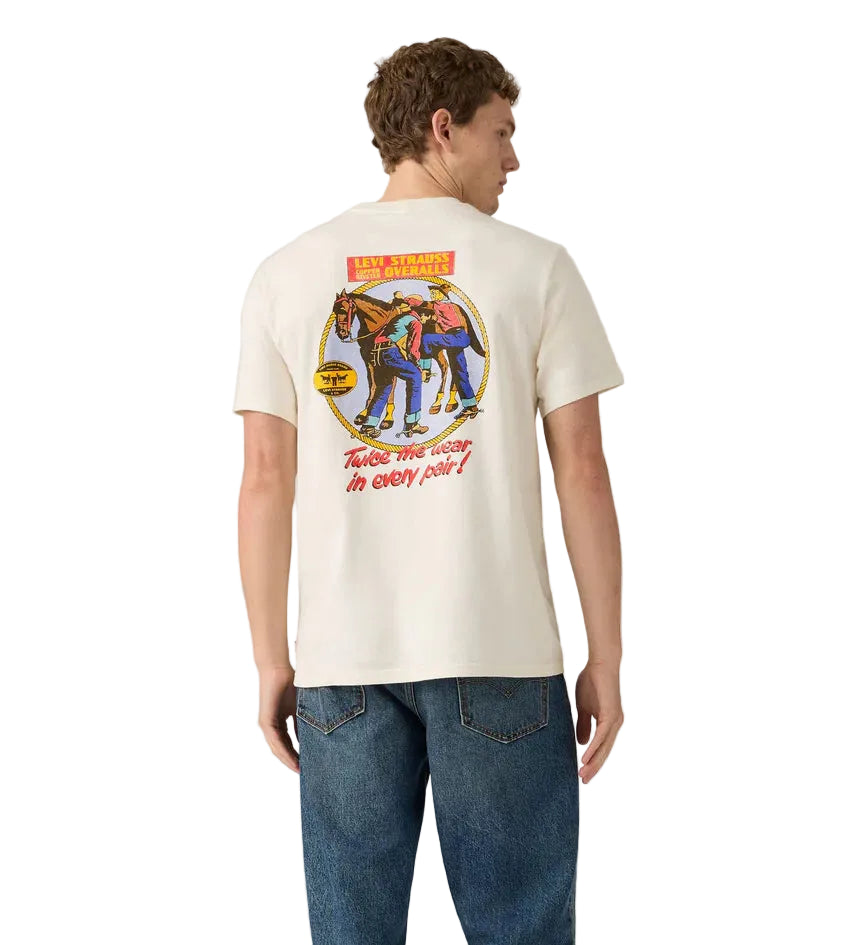 Levi's Mens Graphic S/S Tee (16143-2372) Archival Overalls 2 Egret