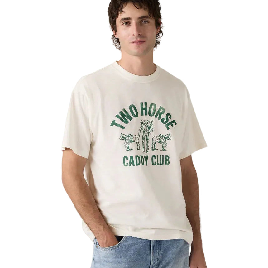 Levi's Mens Graphic S/S Tee (87373-0410) Two Horse Caddy Club Egret