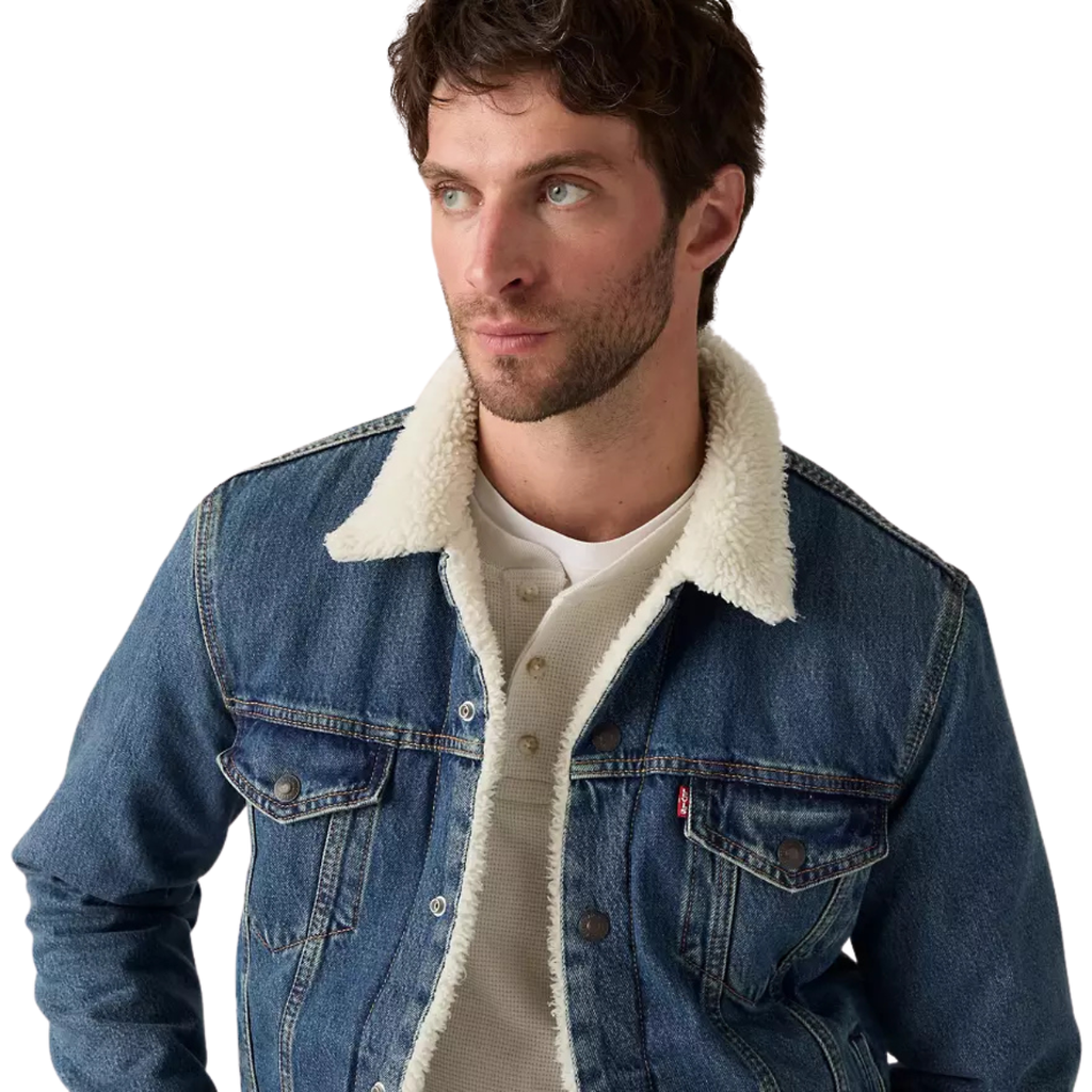 Levi's Mens Type 3 Sherpa Trucker Denim Jacket (16365-0292) In The Morning