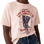 Levi's Womens Graphic S/S Tee (005OY-0027) Poster Daisy Boots Crystal Pink