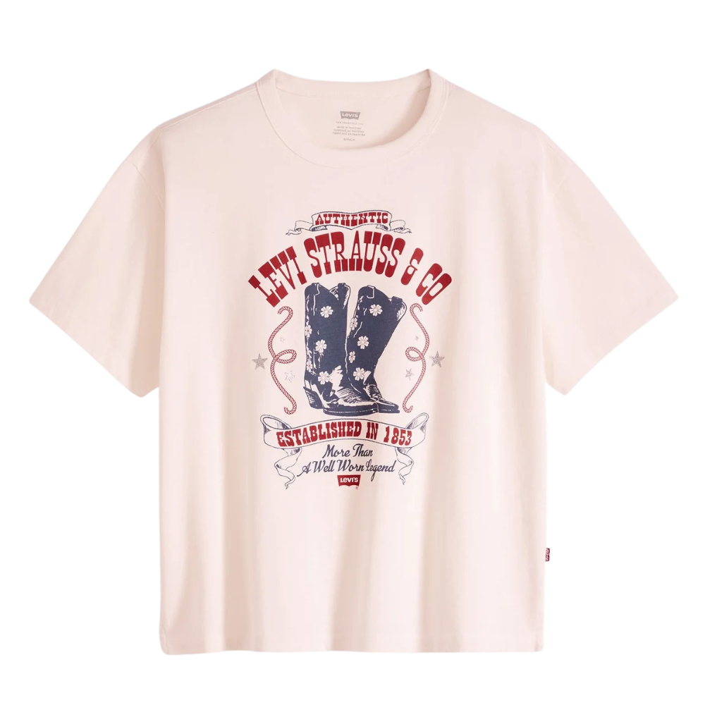 Levi's Womens Graphic S/S Tee (005OY-0027) Poster Daisy Boots Crystal Pink