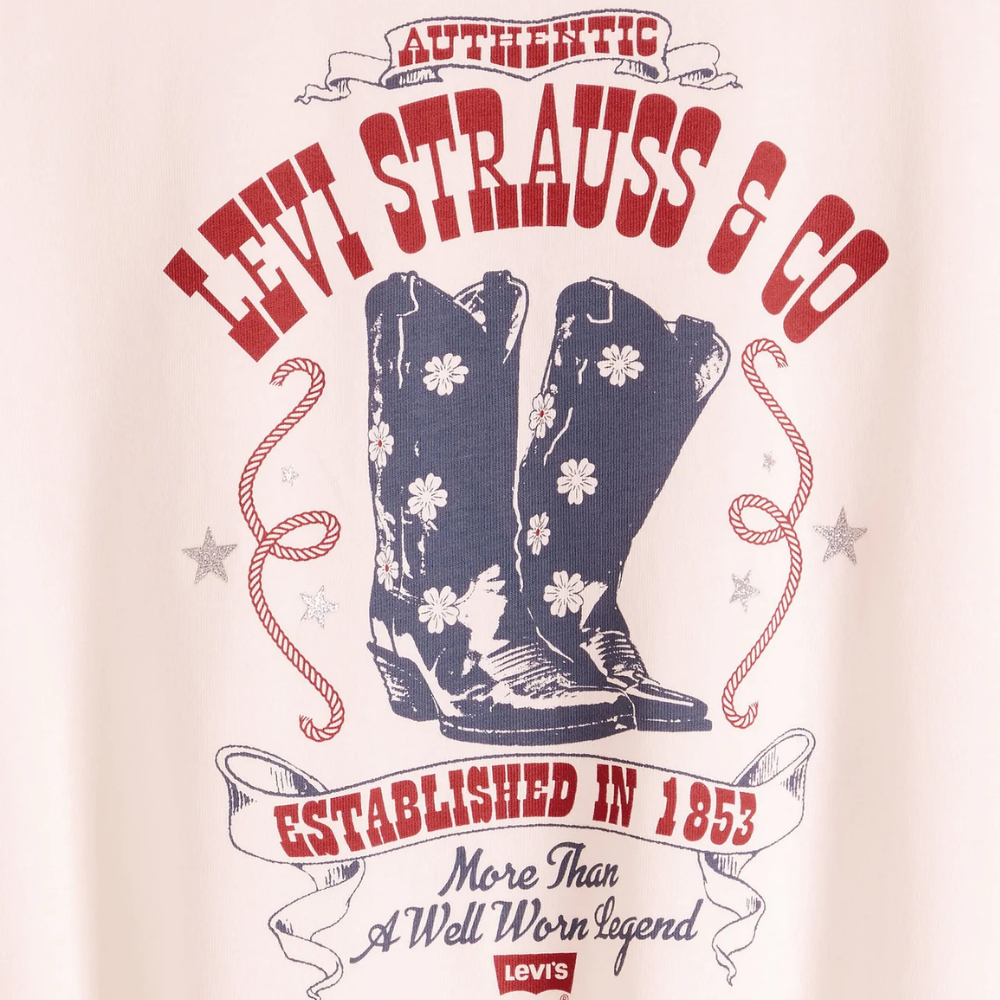 Levi's Womens Graphic S/S Tee (005OY-0027) Poster Daisy Boots Crystal Pink