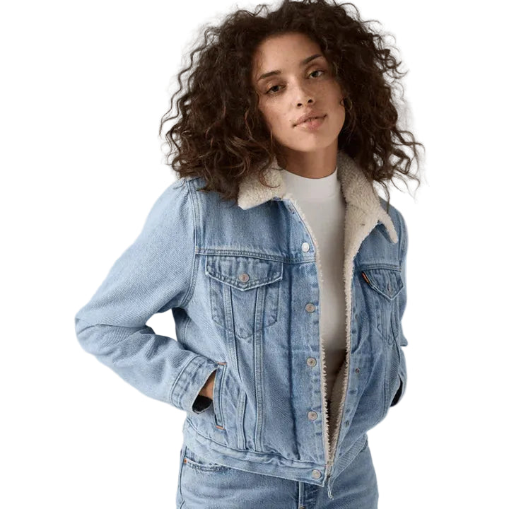 Levi's Womens Original Sherpa Trucker Denim Jacket (36136-0071) Feeling Everything