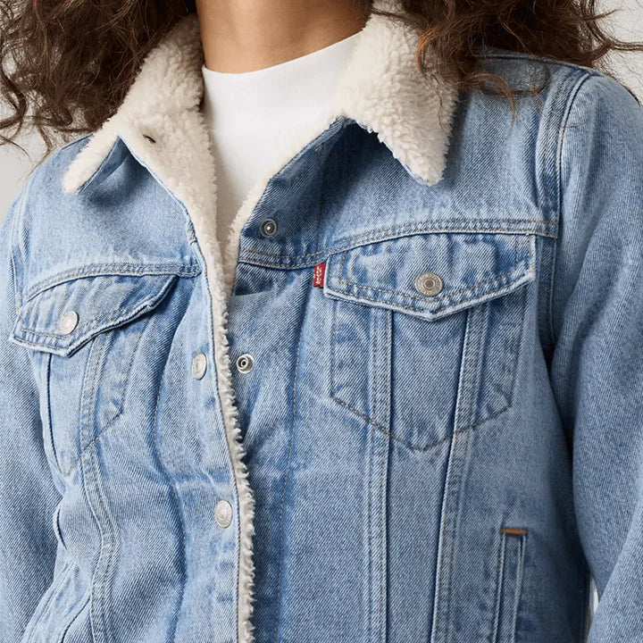 Levi's Womens Original Sherpa Trucker Denim Jacket (36136-0071) Feeling Everything