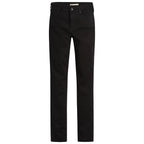 Black slim-fit jeans shown flat against a white background.