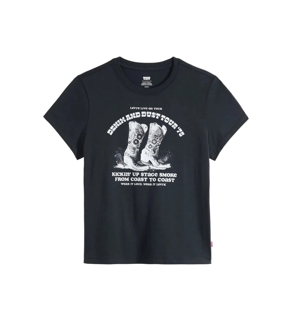 Levi's Womens Denim and Dust Boots S/S Graphic Tee (005GV-0084) Anthracite