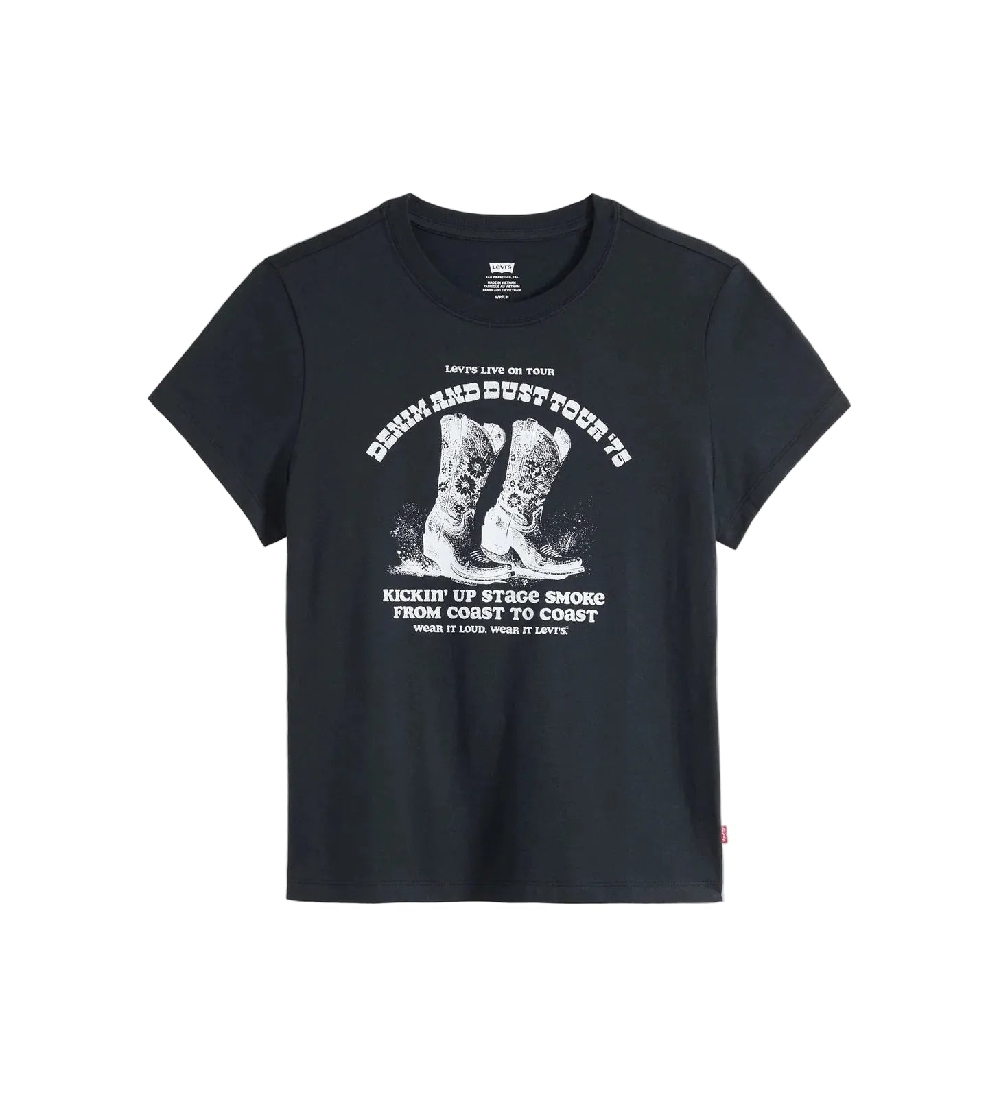 Levi's Womens Denim and Dust Boots S/S Graphic Tee (005GV-0084) Anthracite