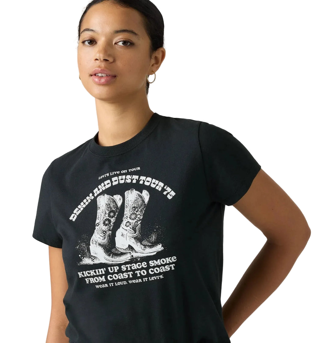 Levi's Womens Denim and Dust Boots S/S Graphic Tee (005GV-0084) Anthracite