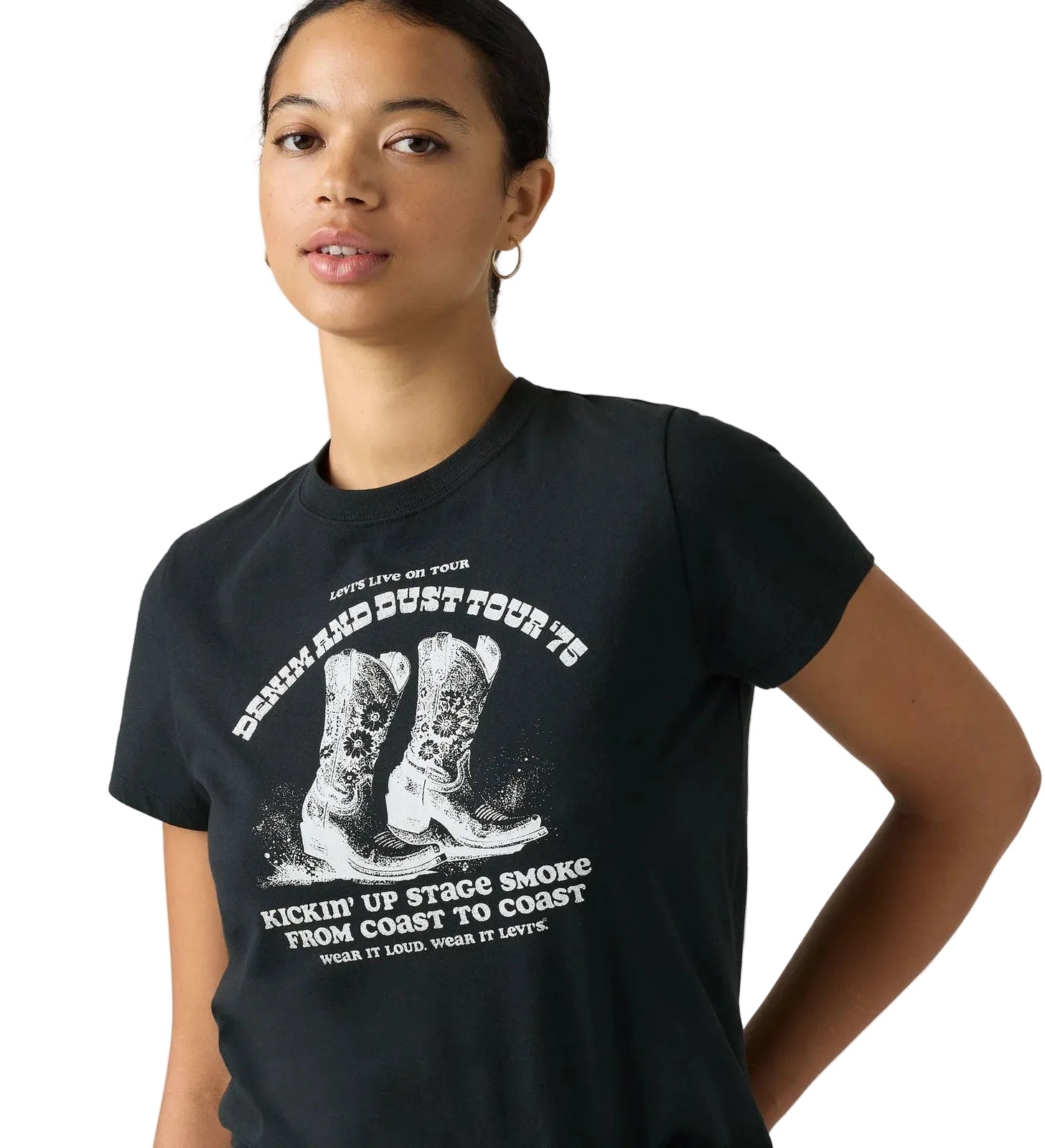 Levi's Womens Denim and Dust Boots S/S Graphic Tee (005GV-0084) Anthracite
