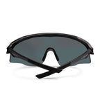 Back folded view of Liive Vision Dealer Sunglasses (L0729A) with red lenses and black frame on a white background.